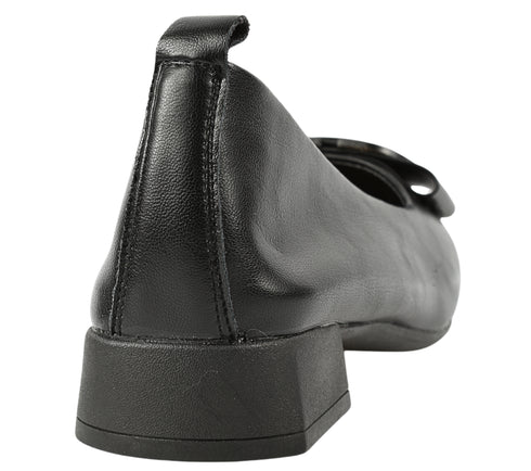 Pantofi casual, dama, FORMAZIONE, TP226 negru, piele naturala, cu toc